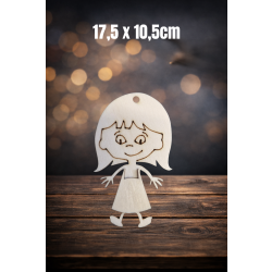Dziewczynka 17,5cm, zarys, z otworem, sklejka 3mm